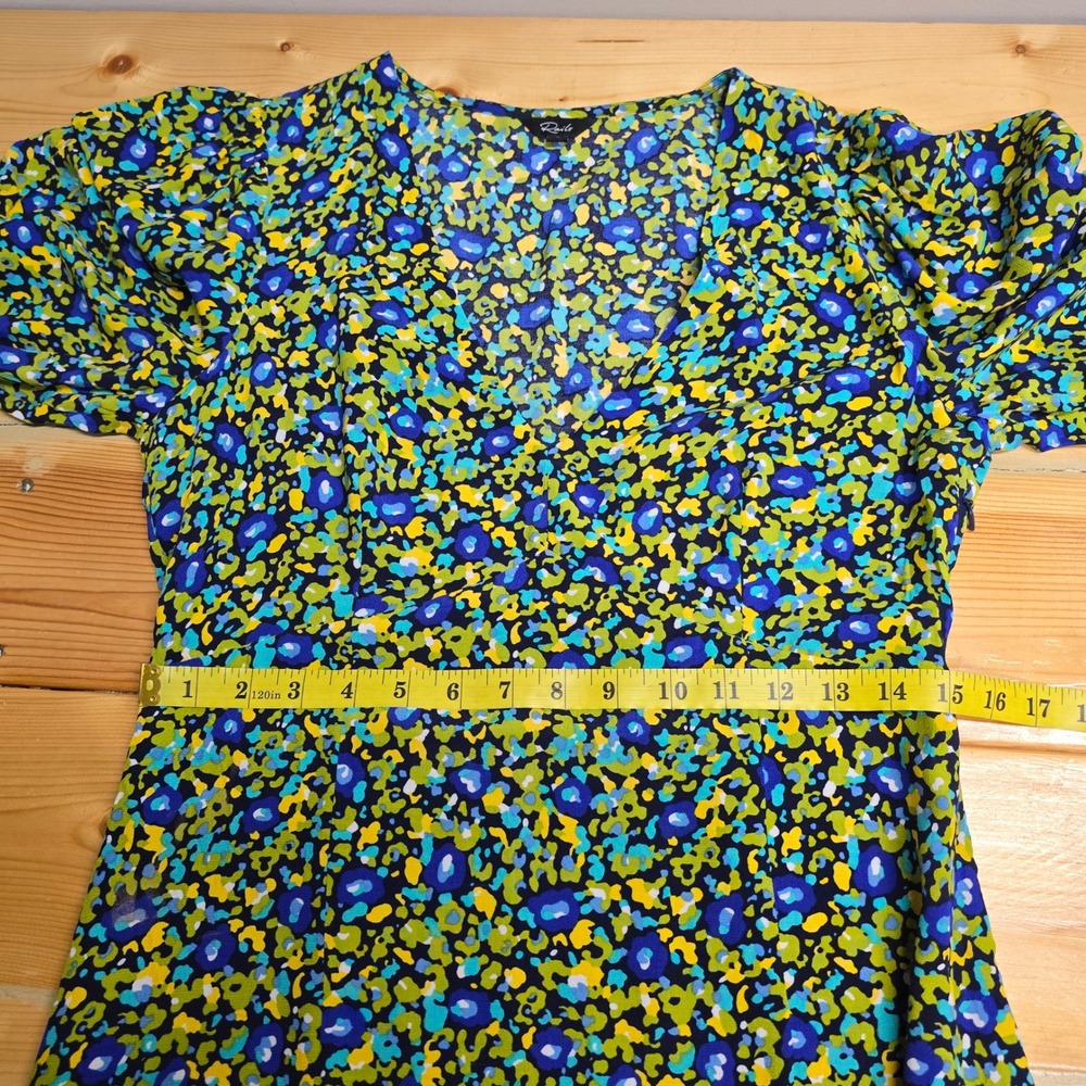 Rails Roma Dress Women S Blue Abstract Garden Rayon Puff Sleeve Mini Boho - Picture 13 of 15